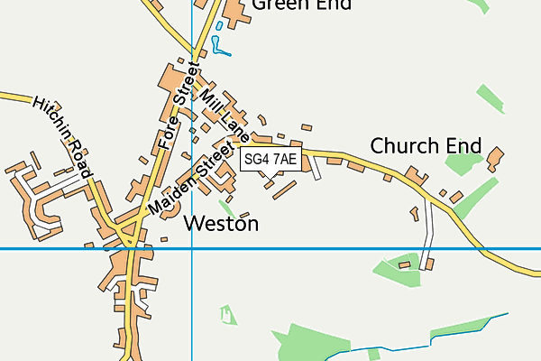 Weston Recreation Ground map (SG4 7AE) - OS VectorMap District (Ordnance Survey)