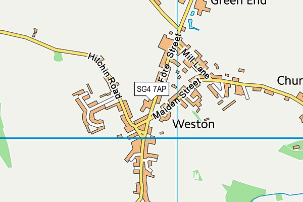 SG4 7AP map - OS VectorMap District (Ordnance Survey)