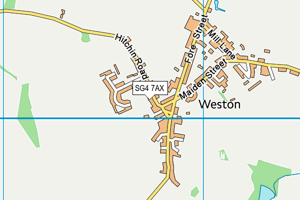 SG4 7AX map - OS VectorMap District (Ordnance Survey)