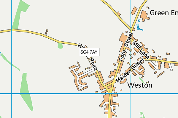 SG4 7AY map - OS VectorMap District (Ordnance Survey)