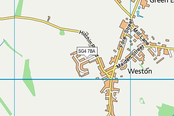 SG4 7BA map - OS VectorMap District (Ordnance Survey)