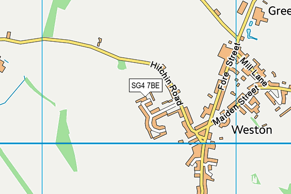 SG4 7BE map - OS VectorMap District (Ordnance Survey)