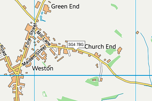 SG4 7BG map - OS VectorMap District (Ordnance Survey)