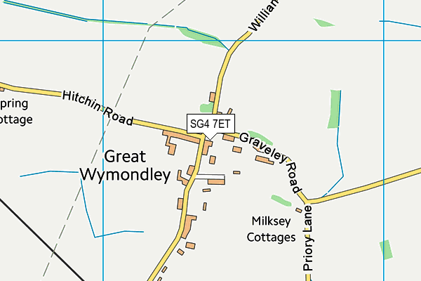 Great Wymondley Village Hall map (SG4 7ET) - OS VectorMap District (Ordnance Survey)
