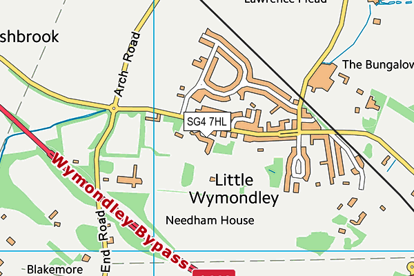 SG4 7HL map - OS VectorMap District (Ordnance Survey)