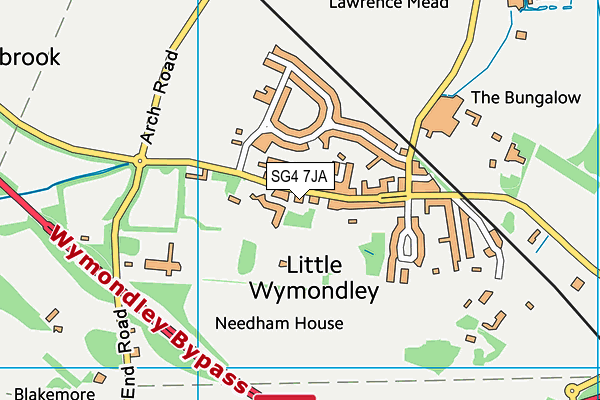 SG4 7JA map - OS VectorMap District (Ordnance Survey)