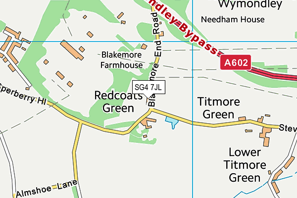 SG4 7JL map - OS VectorMap District (Ordnance Survey)