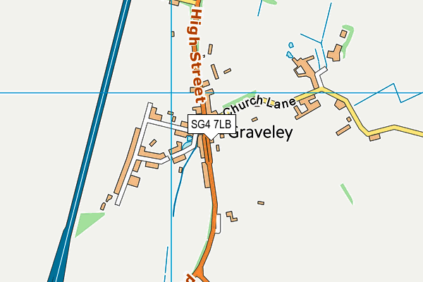 Graveley Village Hall map (SG4 7LB) - OS VectorMap District (Ordnance Survey)