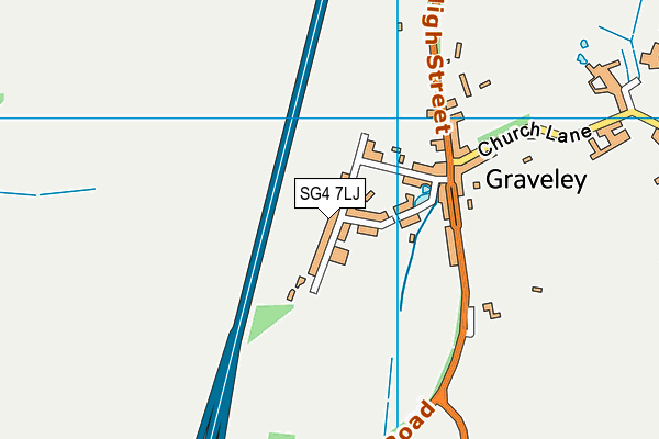 Graveley Primary School map (SG4 7LJ) - OS VectorMap District (Ordnance Survey)