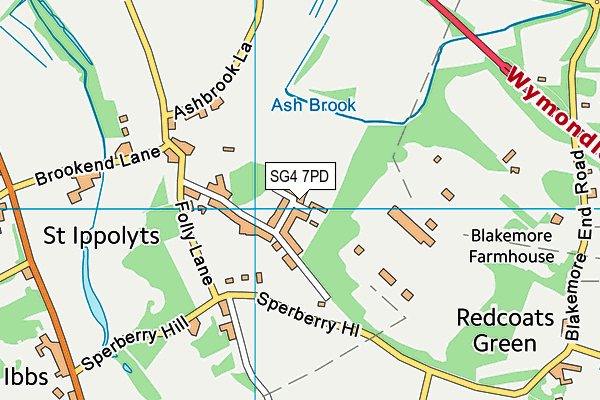 SG4 7PD map - OS VectorMap District (Ordnance Survey)