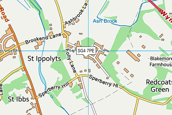 SG4 7PE map - OS VectorMap District (Ordnance Survey)
