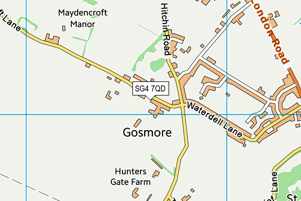 SG4 7QD map - OS VectorMap District (Ordnance Survey)