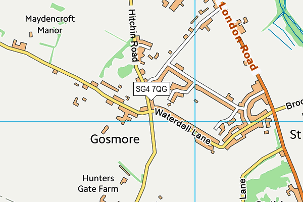 SG4 7QG map - OS VectorMap District (Ordnance Survey)