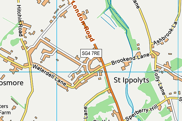 SG4 7RE map - OS VectorMap District (Ordnance Survey)