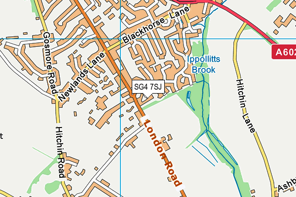 SG4 7SJ map - OS VectorMap District (Ordnance Survey)