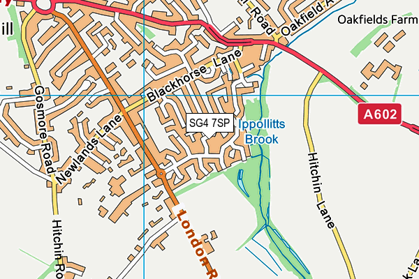 SG4 7SP map - OS VectorMap District (Ordnance Survey)