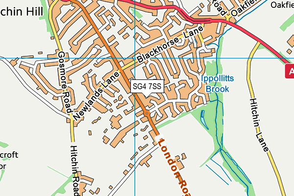 SG4 7SS map - OS VectorMap District (Ordnance Survey)