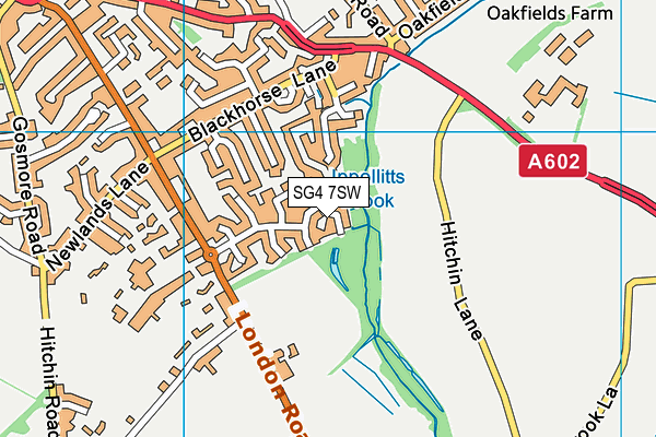 SG4 7SW map - OS VectorMap District (Ordnance Survey)