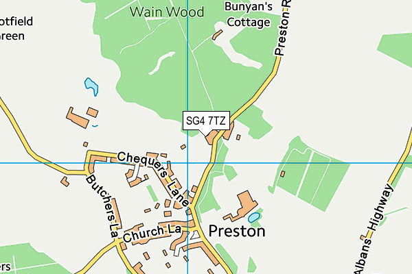 SG4 7TZ map - OS VectorMap District (Ordnance Survey)