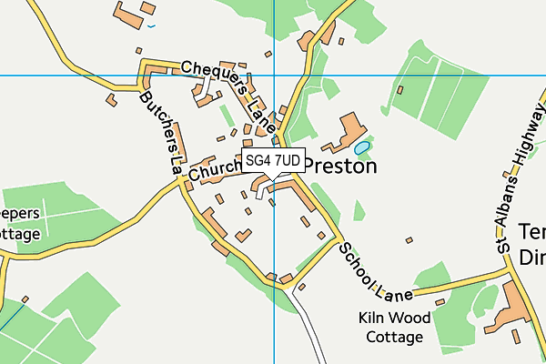 Preston Cricket Club map (SG4 7UD) - OS VectorMap District (Ordnance Survey)
