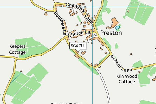 Preston Primary School map (SG4 7UJ) - OS VectorMap District (Ordnance Survey)