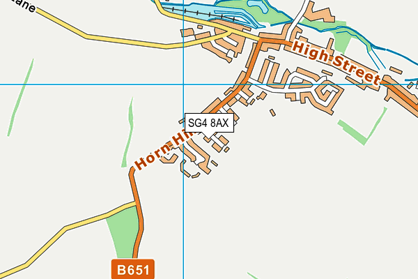 SG4 8AX map - OS VectorMap District (Ordnance Survey)