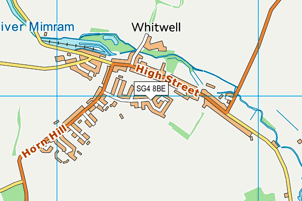 King George V Playing Field (Whitwell) map (SG4 8BE) - OS VectorMap District (Ordnance Survey)
