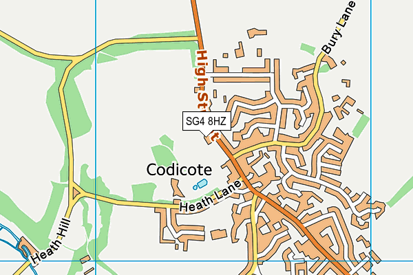 SG4 8HZ map - OS VectorMap District (Ordnance Survey)