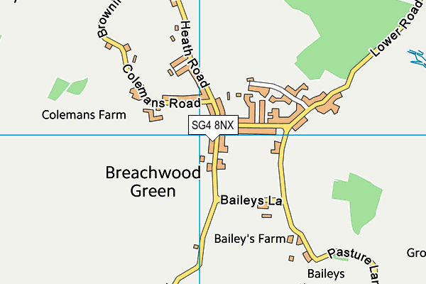 Breachwood Green Recreation Ground map (SG4 8NX) - OS VectorMap District (Ordnance Survey)