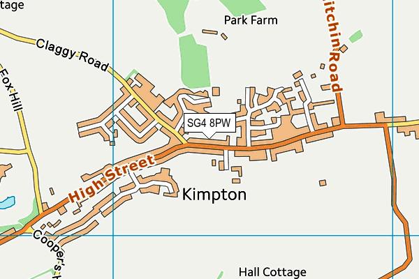 SG4 8PW map - OS VectorMap District (Ordnance Survey)