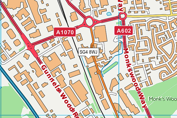 SG4 8WJ map - OS VectorMap District (Ordnance Survey)