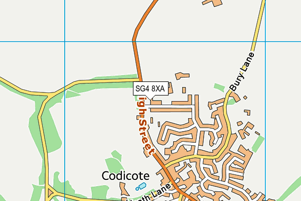 SG4 8XA map - OS VectorMap District (Ordnance Survey)