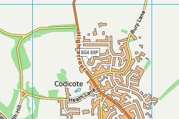 SG4 8XP map - OS VectorMap District (Ordnance Survey)