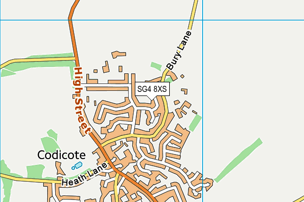SG4 8XS map - OS VectorMap District (Ordnance Survey)