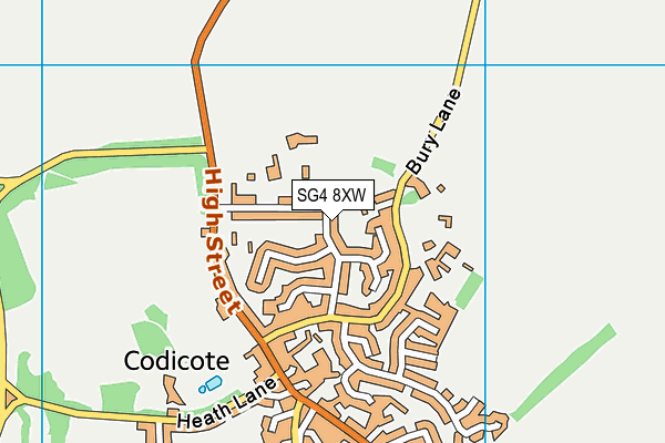 SG4 8XW map - OS VectorMap District (Ordnance Survey)