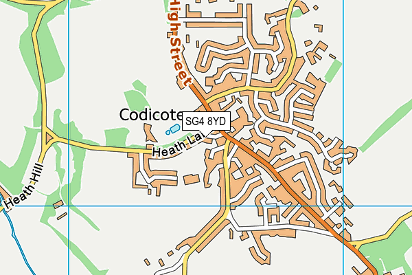 SG4 8YD map - OS VectorMap District (Ordnance Survey)