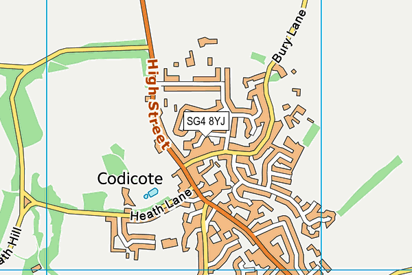 SG4 8YJ map - OS VectorMap District (Ordnance Survey)