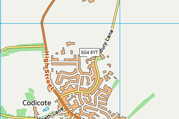 SG4 8YT map - OS VectorMap District (Ordnance Survey)