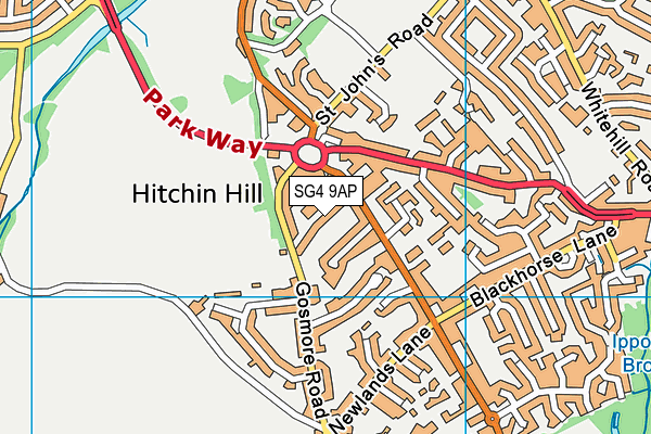 SG4 9AP map - OS VectorMap District (Ordnance Survey)