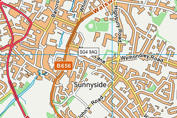 SG4 9AQ map - OS VectorMap District (Ordnance Survey)