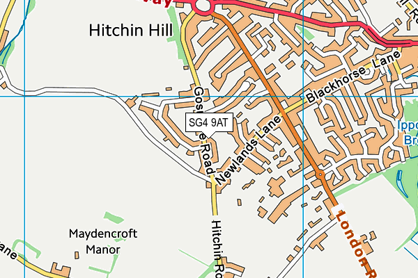 SG4 9AT map - OS VectorMap District (Ordnance Survey)