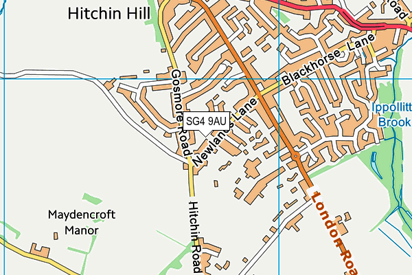 SG4 9AU map - OS VectorMap District (Ordnance Survey)