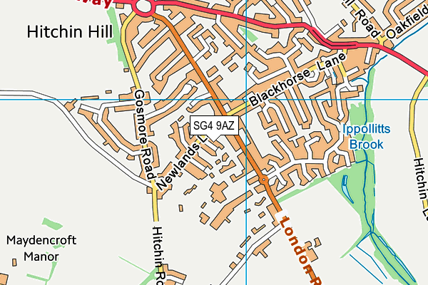 SG4 9AZ map - OS VectorMap District (Ordnance Survey)