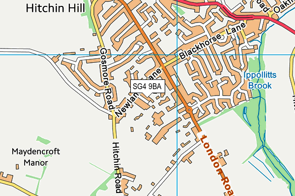 SG4 9BA map - OS VectorMap District (Ordnance Survey)