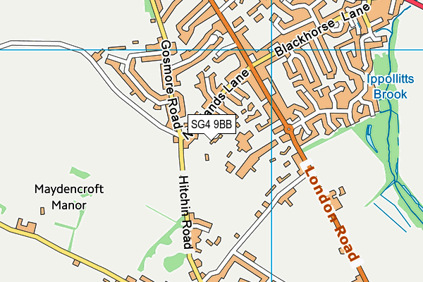 SG4 9BB map - OS VectorMap District (Ordnance Survey)
