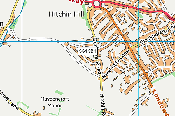SG4 9BH map - OS VectorMap District (Ordnance Survey)