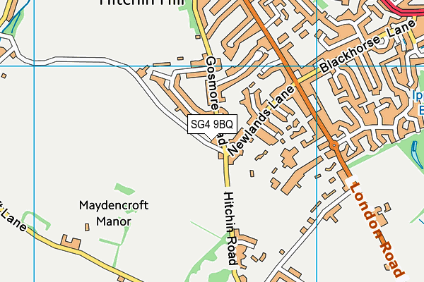 SG4 9BQ map - OS VectorMap District (Ordnance Survey)