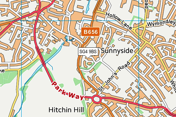 SG4 9BS map - OS VectorMap District (Ordnance Survey)