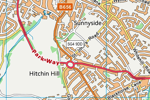 SG4 9DD map - OS VectorMap District (Ordnance Survey)