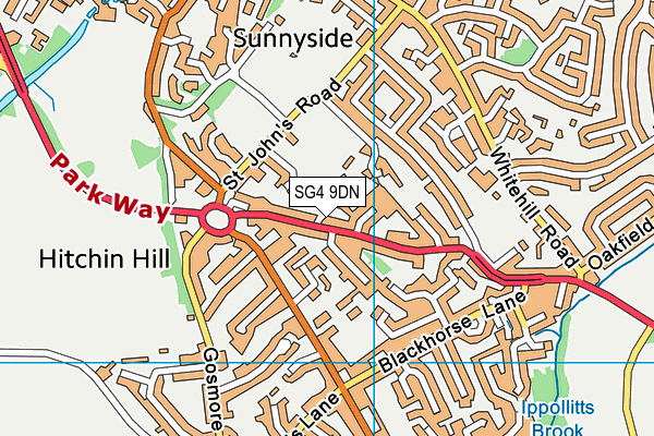 SG4 9DN map - OS VectorMap District (Ordnance Survey)